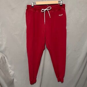 Milano Di Rouge Burgundy Joggers Luxury‎ Streetwear Sweatpants Mens Size Medium